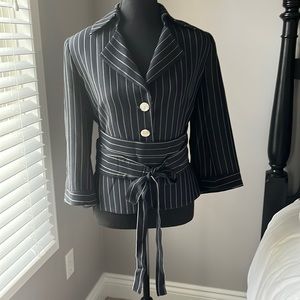 Franco Mirabelli jacket and sarong belt. Size 12. Navy